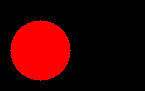 Red circle on black background