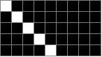 Zoomed in diagonal white line on a black background