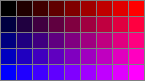 A mix of a black to blue and black to red blend with purple in the upper right corner