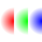 An image of three radially-blended semicircles that do not overlap