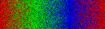 The previous image, drawn in small bits of red, green, blue, and black.