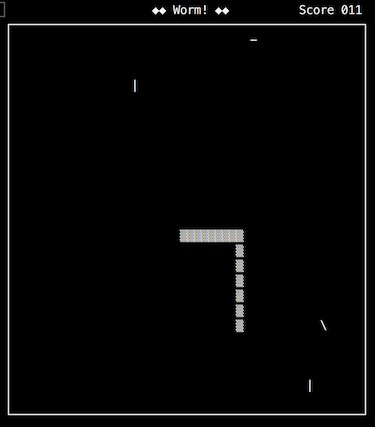 Screenshot of the Worm! game